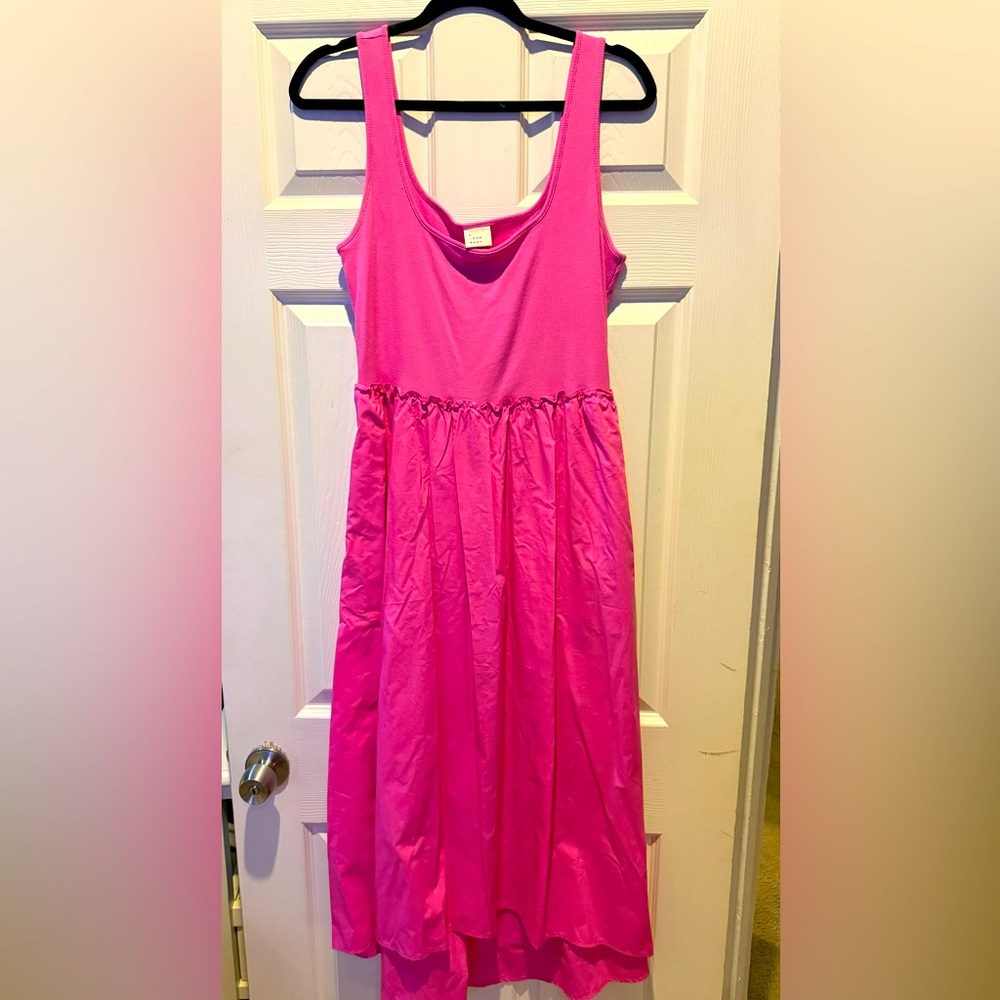 Pink tank top maxi dress